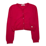 Alice Pi Fuchsia Solid Color Cardigan for Girls