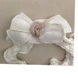 Marlu' Solid Color Headband With White Bow For Newborn
