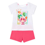 Mayoral Completo 2 Pezzi T-Shirt-Short Bianco per Bambina 32133X BIANCO MAYORAL 