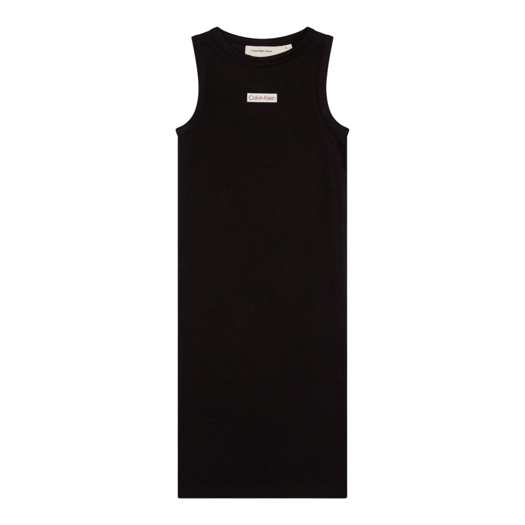 Calvin Klein Abito tinta unita Giromanica con Logo Nero per Bambina IG0IG02906XXX NERO CALVIN KLEIN 
