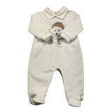 LE BEBE' tutina manica lunga tinta unita cn orso Bianco per Neonato LBB5225 BIANCO LE BEBE' 