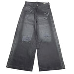 DIESEL jeans tinta unita modello a palazzo con paillettes Nero per Bambina 00J41Q NERO DIESEL 