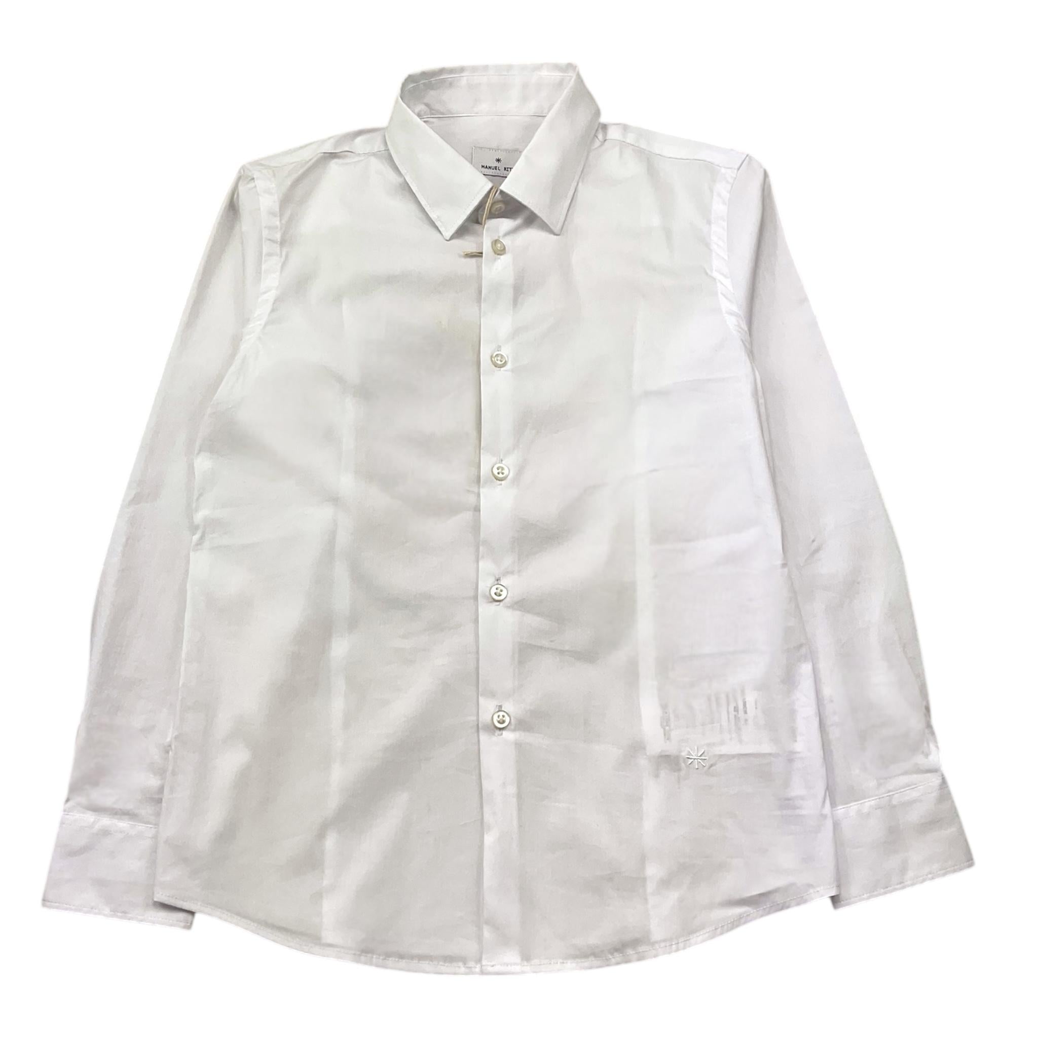Manuel Ritz Camicia Manica Lunga Tinta Unita con Logo per Bambino MR2900 BIANCO MANUEL RITZ 