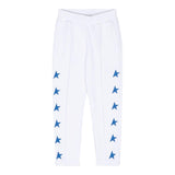 Golden Goose Solid Color Tracksuit Pants With Contrasting Stars White For Kids