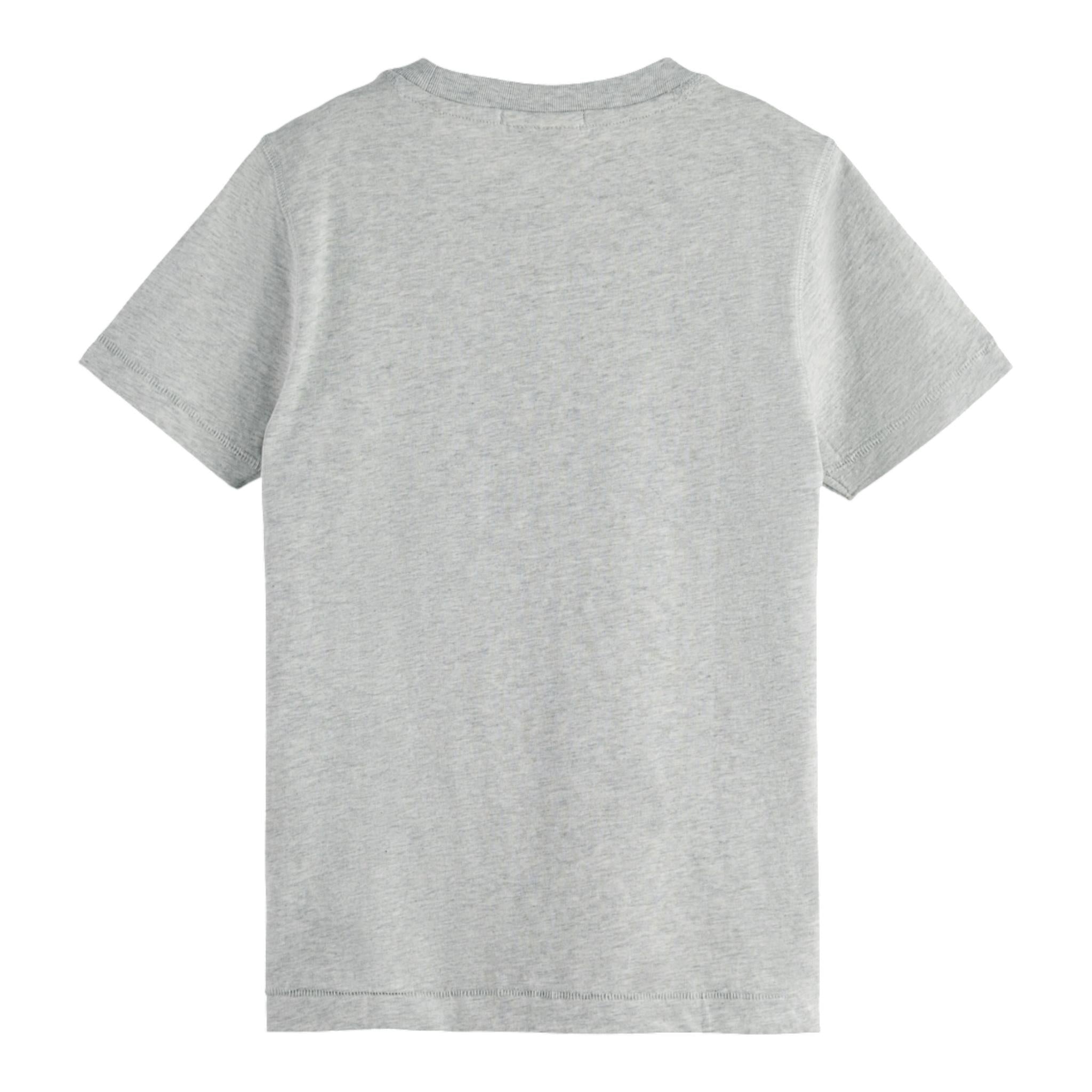 Scotch & Shrunk T-Shirt Tinta Unita Girocollo con Stampa per Bambino 180474 GRIGIO SCOTCH & SHRUNK 