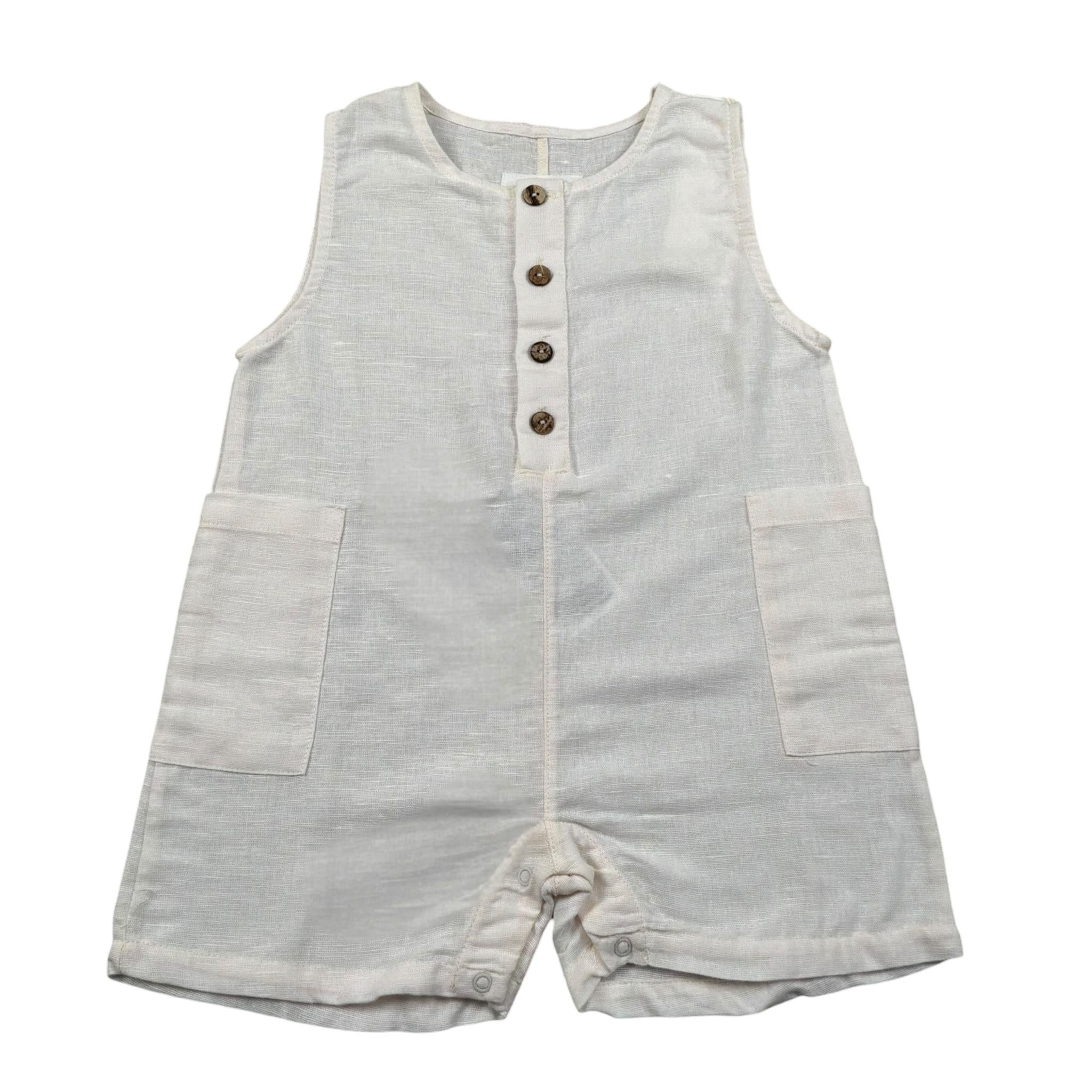 Play Up Pagliaccetto Giromanica Tinta Unita per Neonato PA011AQ11501 PANNA PLAY UP 