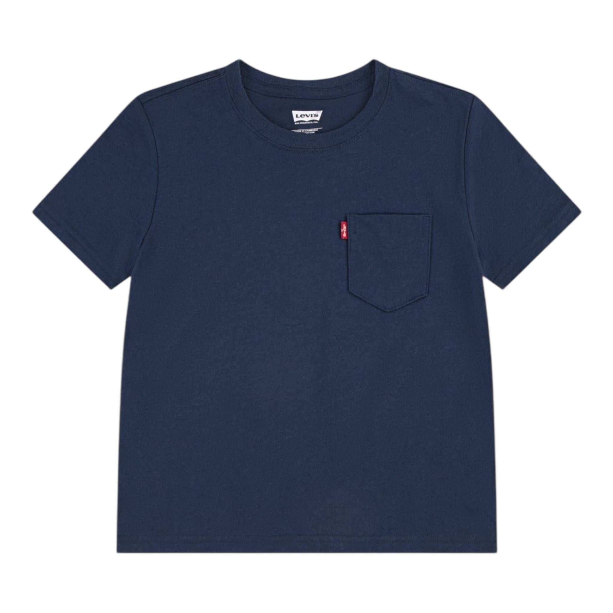 Levi'S T-Shirt Girocollo Tinta Unita con Stampa per Bambino 9EM359 BLU LEVI'S 