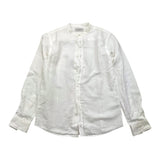 Paolo Pecora Long Sleeve Shirt Korean Collar Solid Color White For Boys