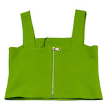 Janice Top Tinta Unita con Zip Retro per Bambina JN508R VERDE JANICE 