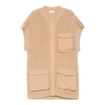 Pinko Gilet In Maglia Girocollo Tinta Unita per Bambina KFMA002 SABBIA PINKO 