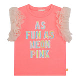 Billieblush Girls' Plain Neon Pink Tulle T-Shirt