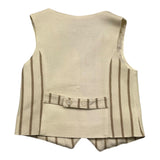 Imperial Kids Solid Color Waistcoat Striped Pattern Beige For Boys