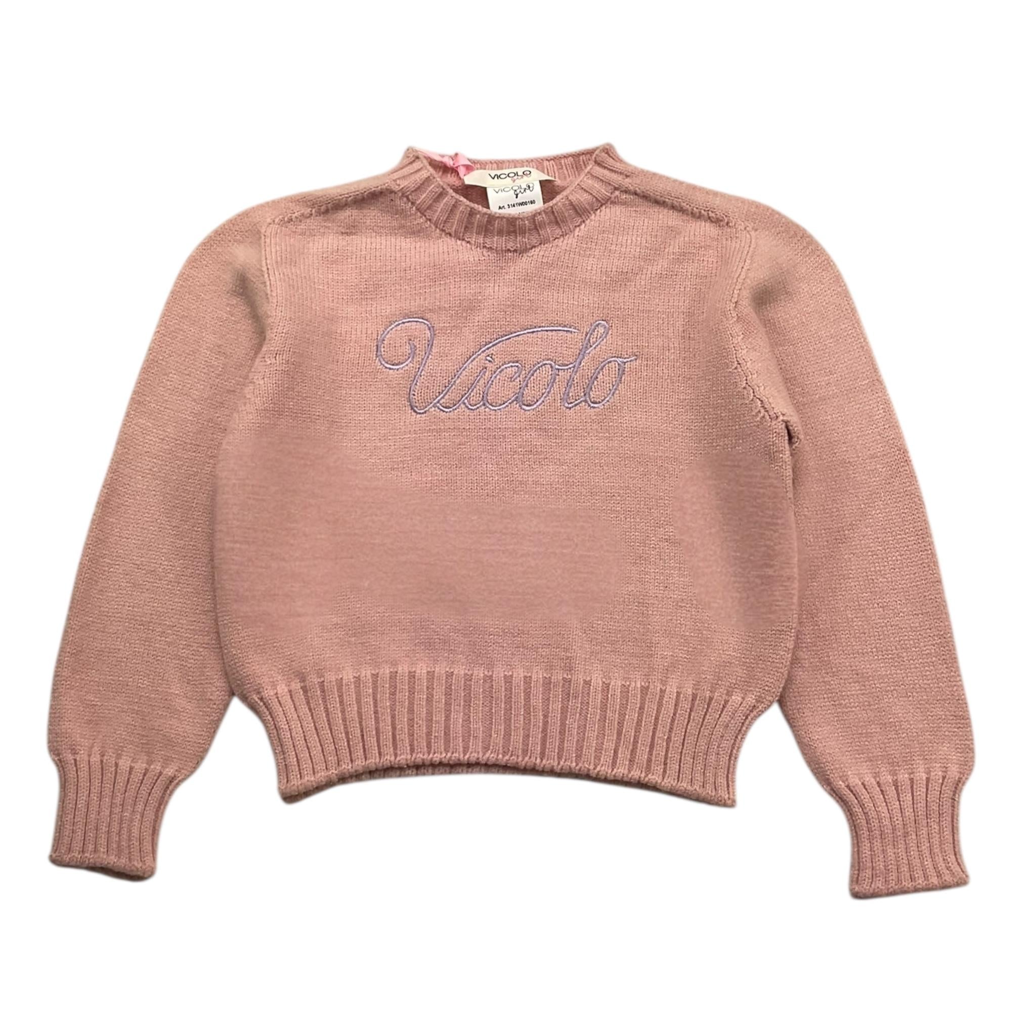 VICOLO maglia girocollo tinta unita con stampa Rosa per Bambina 3141W00160X ROSA VICOLO 