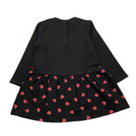CANADA HOUSE abito manica lunga tinta unita stampa cuori Nero per Neonata 24461630 NERO CANADA HOUSE 