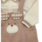 MARLU' completo 2pz maglia-salopette bicolore Bianco/rosa per Neonata IB5530 BIANCO/ROSA MARLU' 