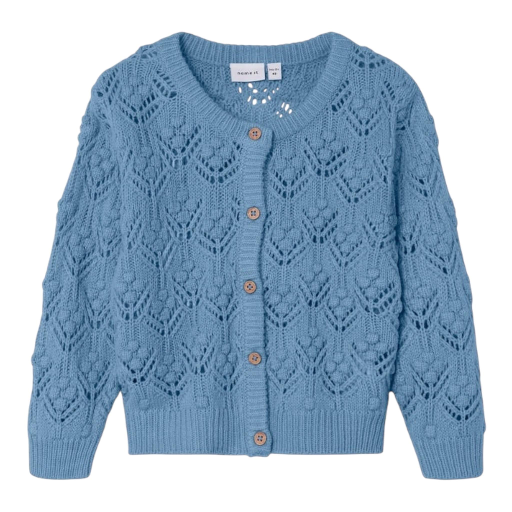 NAME IT cardigan tinta unita traforato Azzurro per Bambina 13231277 AZZURRO NAME IT 