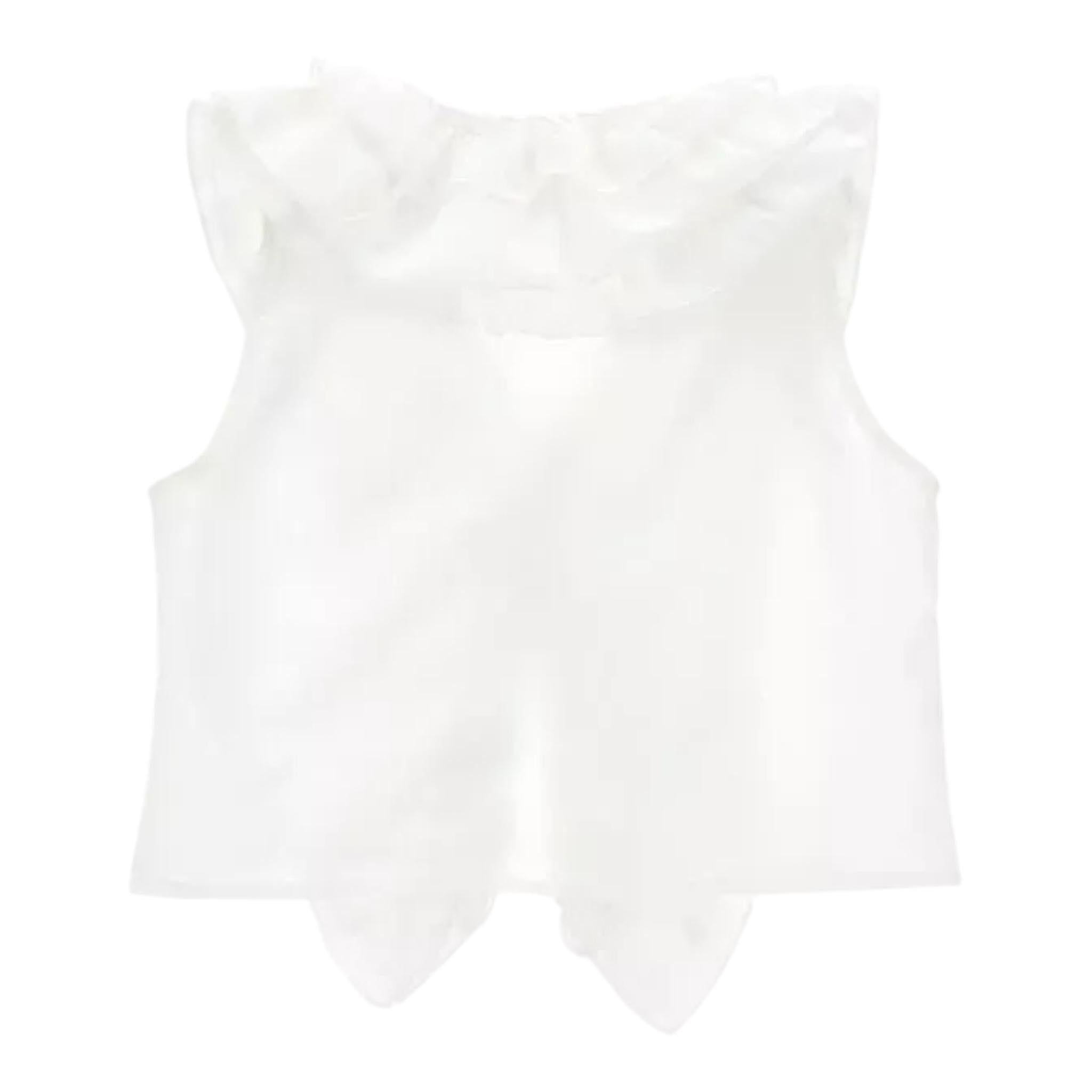 Monnalisa Camicia Giromanica Tinta Unita con Rouches per Bambina 41E302 BIANCO MONNALISA 