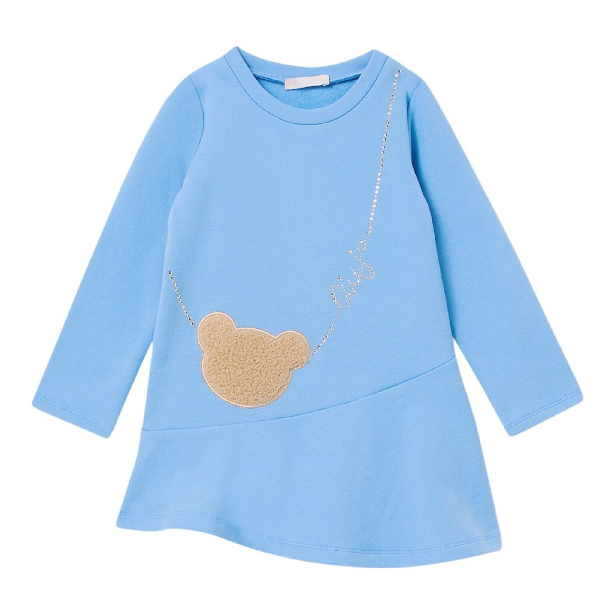 LIU JO shirt girocollo tinta unita con stampa Azzurro per Neonata KF4070N AZZURRO LIU JO 