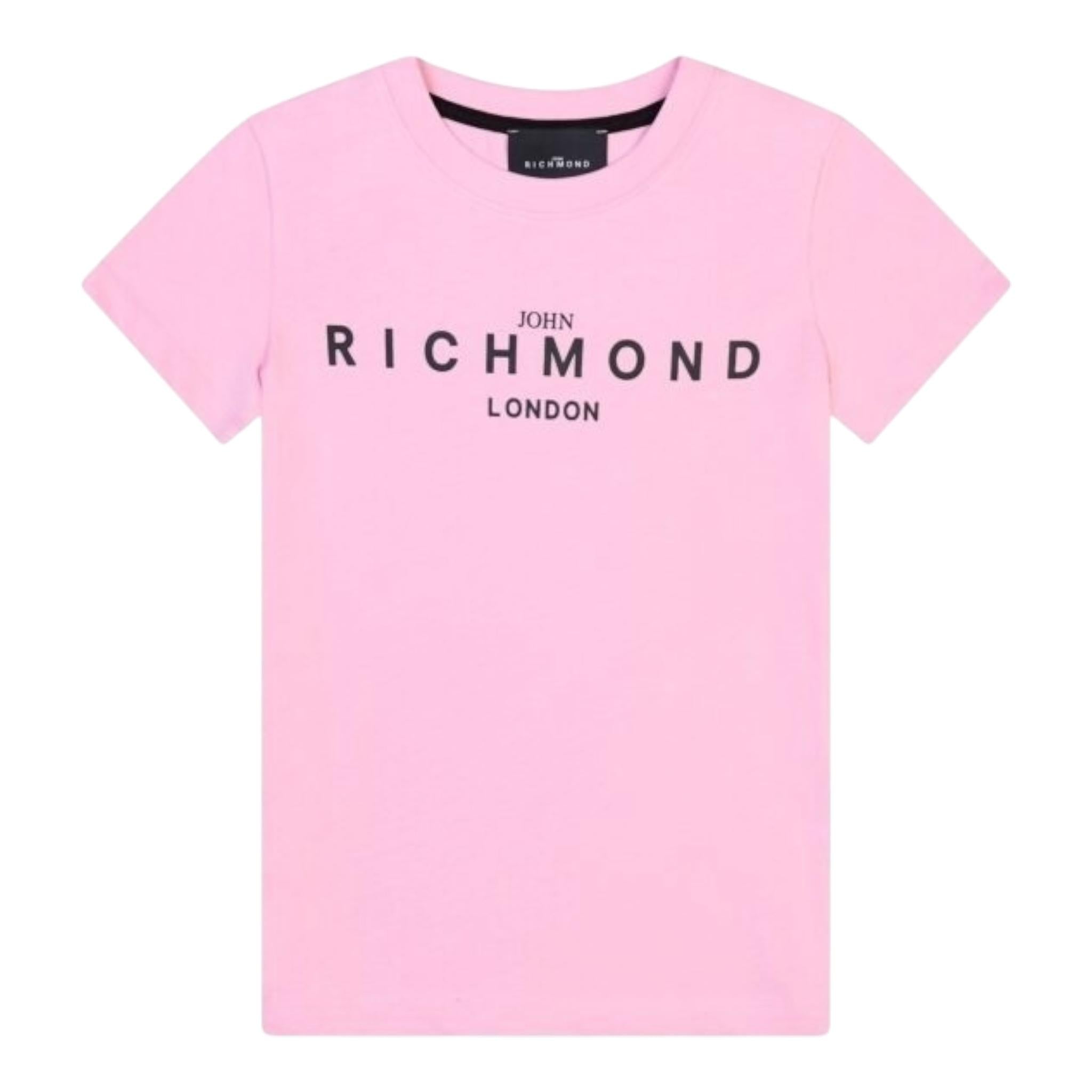 John Richmond T-Shirt Girocollo Tinta Unita con Stampa per Bambina RGP25002TS ROSA JOHN RICHMOND 