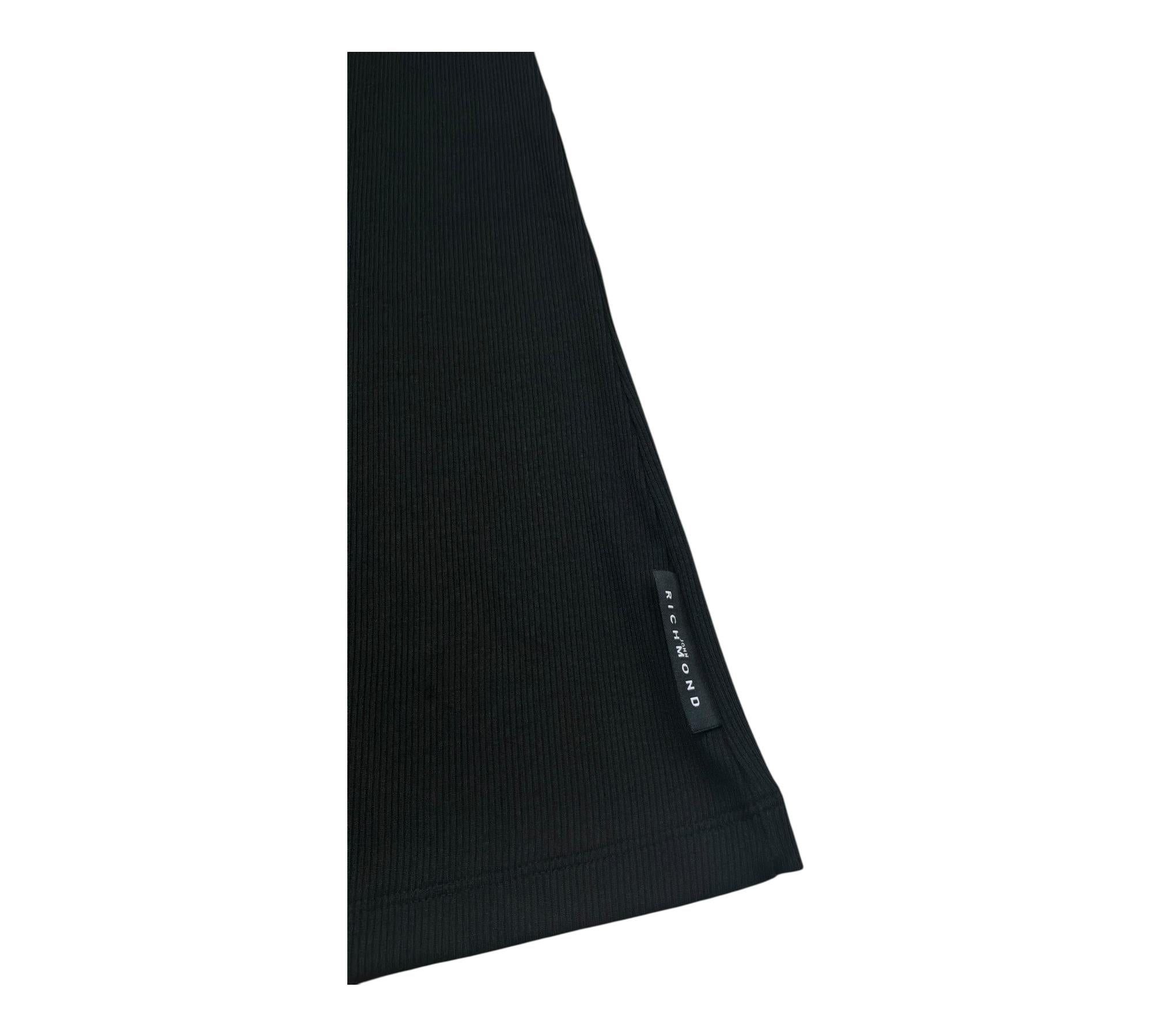 John Richmond Abito Giromanica Tinta Unita con Logo per Bambina RGP26003VE NERO JOHN RICHMOND 