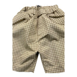 Zero Ampere Bermuda Solid Color With Beige Check Pattern For Newborn