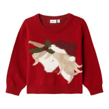 NAME IT maglia girocollo tinta unita con ricami Rosso per Bambina 13222180J ROSSO NAME IT 