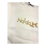 NAIDA maglia gircollo tinta unita con stampa logo Panna per Bambina NAMA312 PANNA NAIDA 