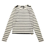 Relish Two-Tone Sweater With Black/White Striped Pattern For Girls