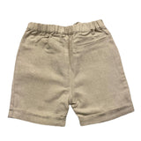 Wedoble Solid Color Bermuda Shorts With Elastic Waist Beige For Newborn