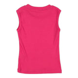 Aniye By Girl Solid Color Crew Neck Tank Top With Logo Fuchsia For Girls