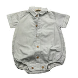 Wedoble Baby Romper Half Sleeve Striped Pattern White/Blue