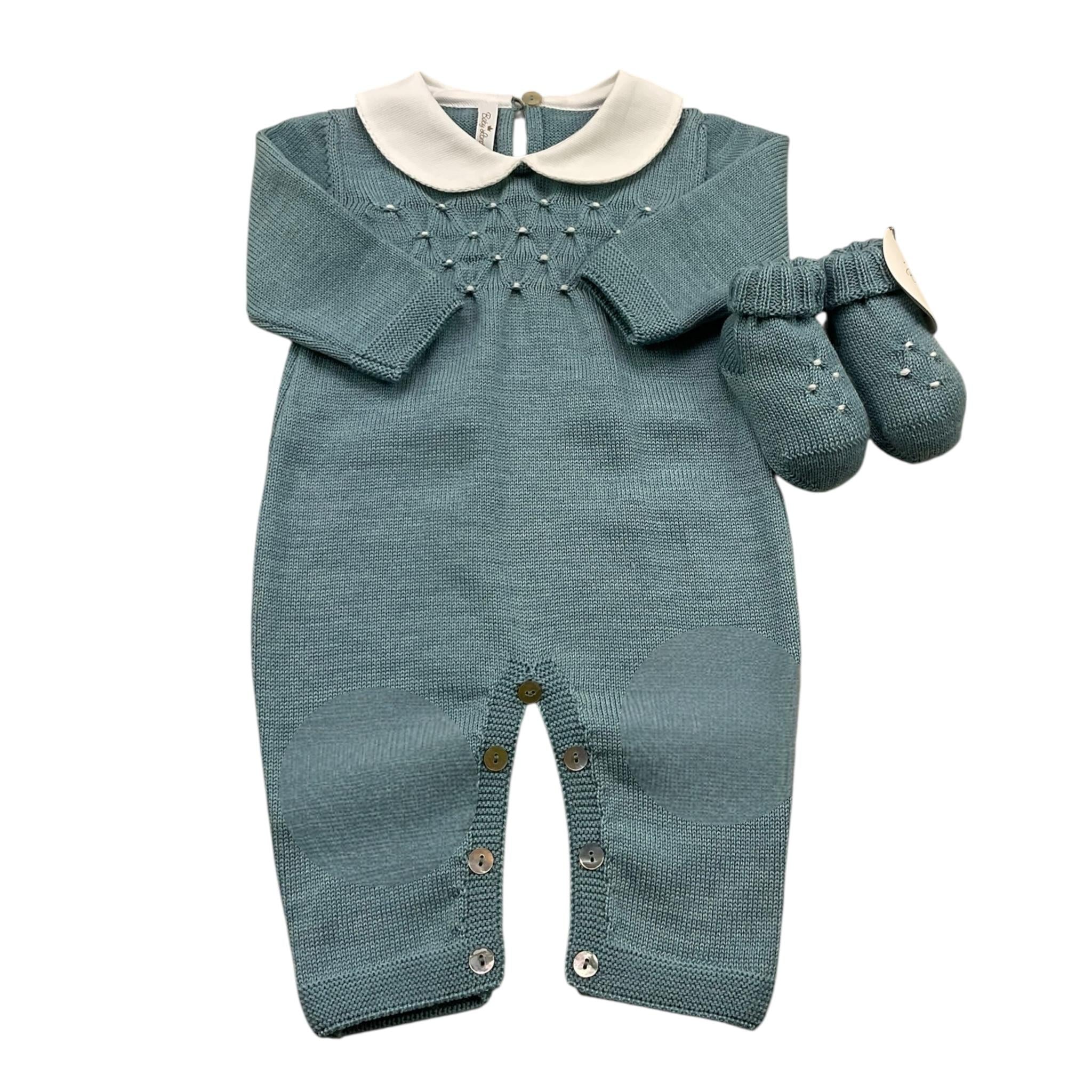 BABY LORD tutina manica lunga tinta unita cn babbucce Verde per Neonato 7111 VERDE BABY LORD 