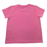 Vicolo Solid Color Crew Neck T-Shirt With Pink Glitter Print For Girls