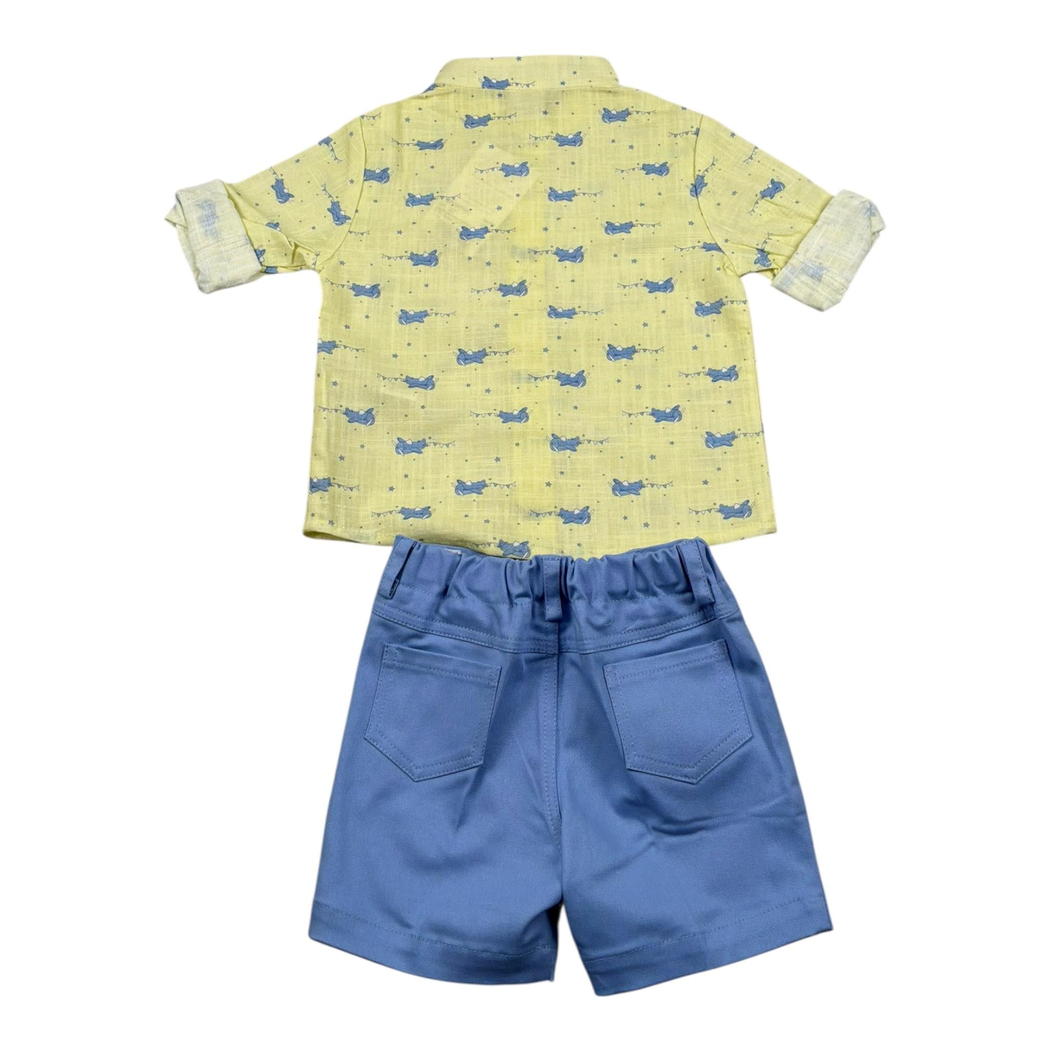 Paz Rodriguez Completo 2 Pezzi Camicia-Bermuda per Neonato 006150731 GIALLO PAZ RODRIGUEZ 