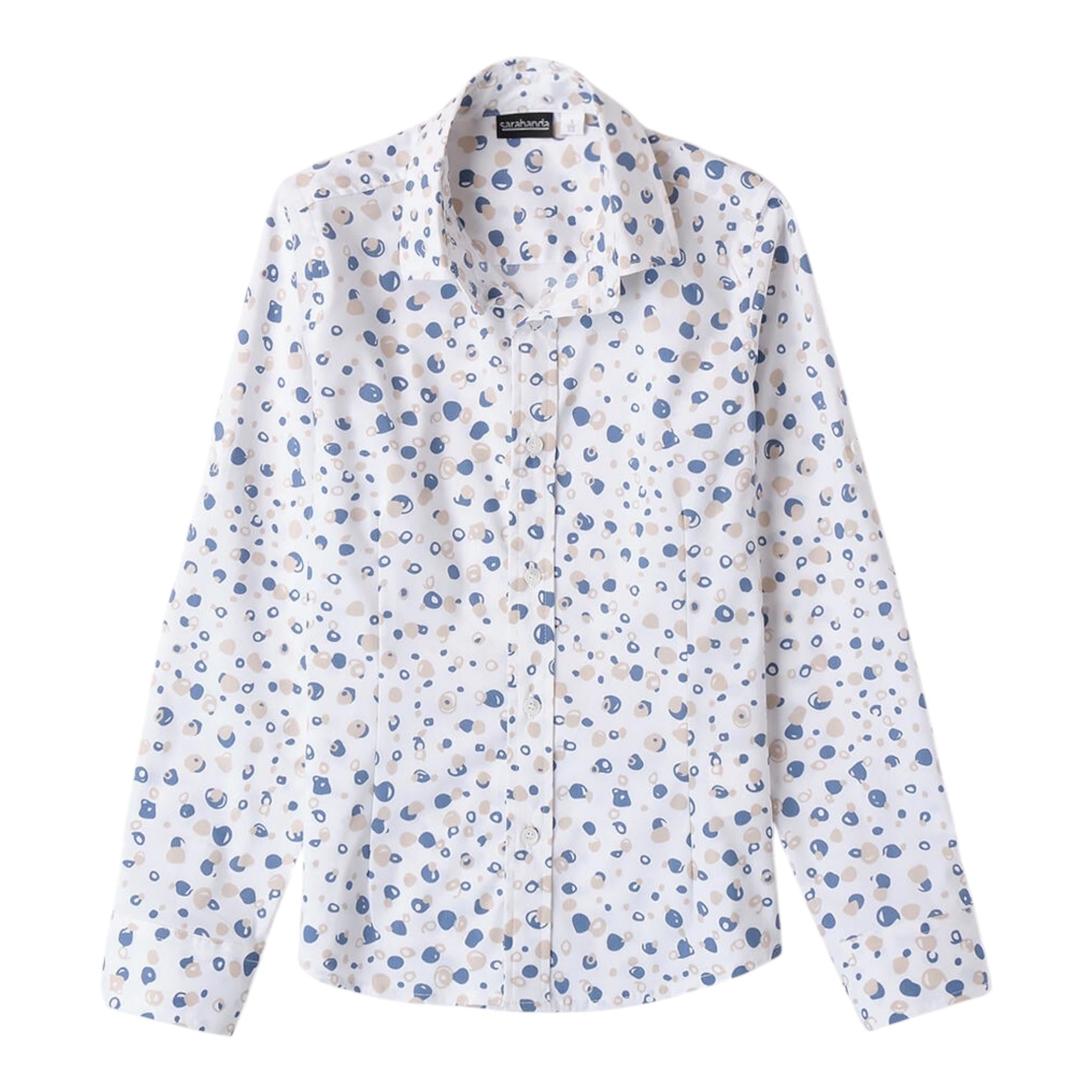 Sarabanda Camicia Manica Lunga Tinta Unita con Stampe per Bambino 08730 BIANCO SARABANDA 