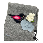 DOLCE & GABBANA sciarpa tinta unita con ricami Grigio per Neonata LNBA45 GRIGIO DOLCE & GABBANA 