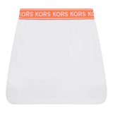 Michael Kors Solid Color Skirt With Logo Elastic Waist White For Girls
