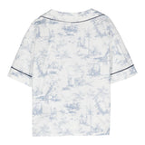Philosophy Solid Color Half Sleeve Shirt With White Pattern Print For Girls