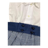 La Stupenderia 3 Piece Set Shirt Bodysuit-Bermuda Shorts-Bow Tie White/Blue For Newborn