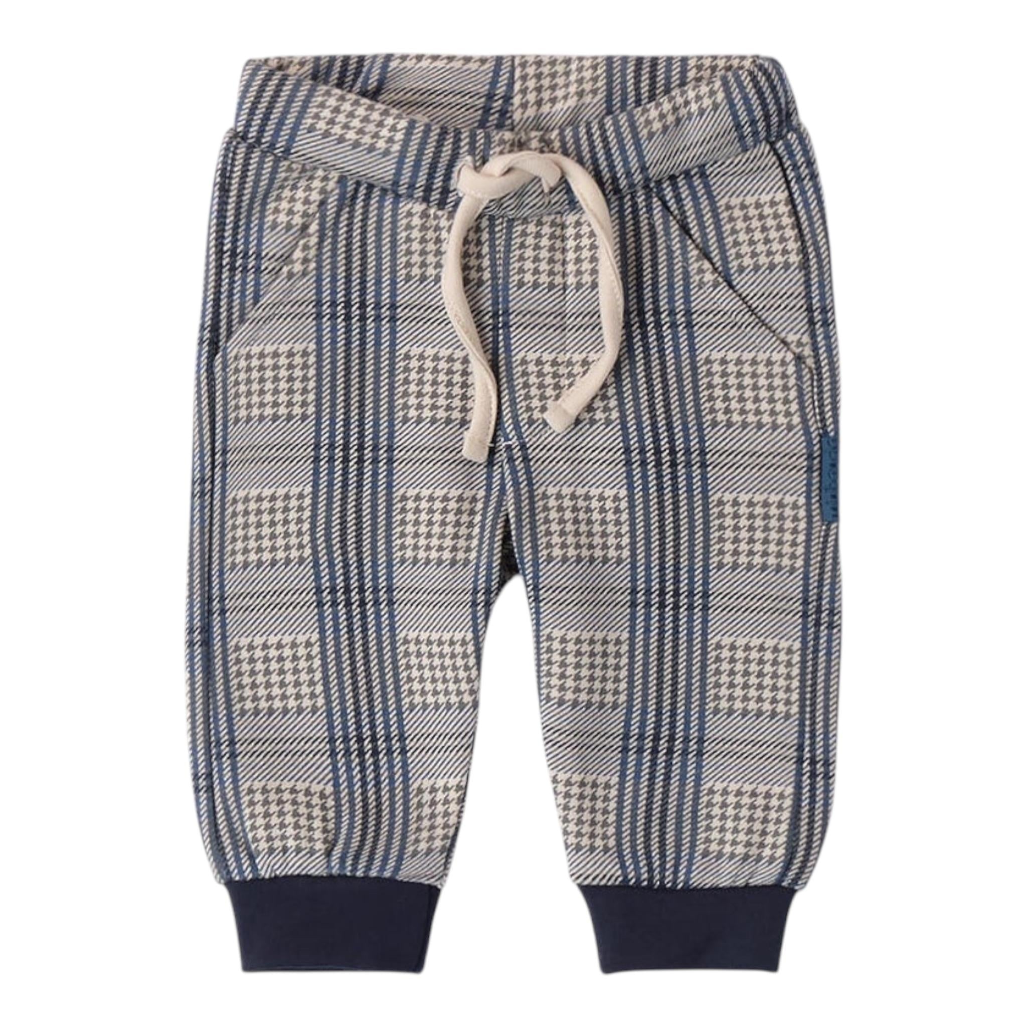 MINI BANDA pantalone stampa fantasia con elastico in vita Blu per Neonato A626 BLU MINI BANDA 