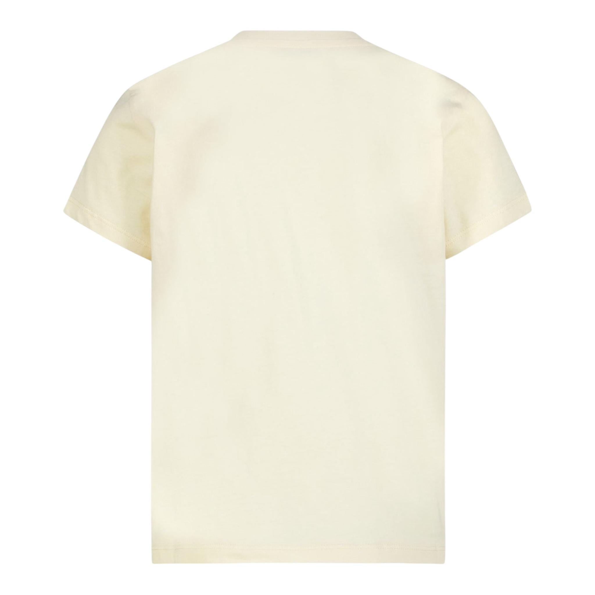 Moncler T-Shirt Girocollo Tinta Unita con Logo per Bambino 8C00005 GIALLO MONCLER 
