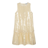 Calvin Klein Abito Giromanica Tinta Unita Paillettato per Bambina IG0IG02354ZCY BEIGE CALVIN KLEIN 