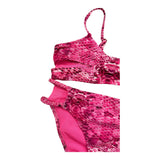 4Giveness 2 Piece Swimsuit Solid Color Bandeau Top and Panties Set for Girls Pink