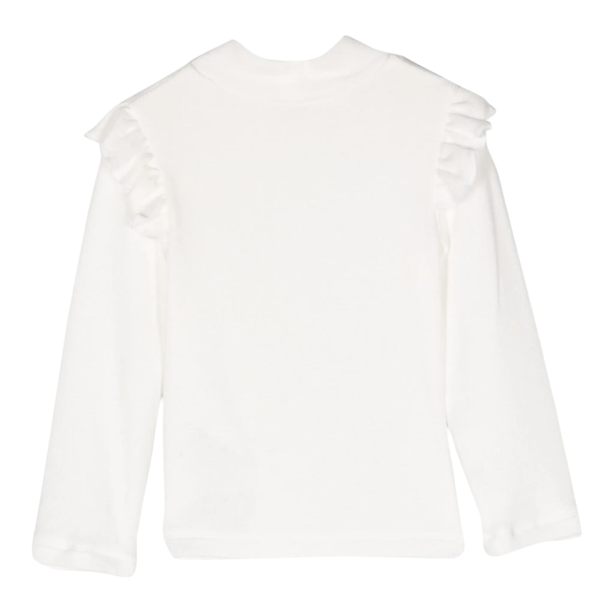 MONNALISA shirt tinta unita con rouches Panna per Bambina 31D623J PANNA MONNALISA 