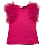 Aniye By Girl Solid Color Tank Top With Fuchsia Tulle For Girls