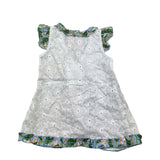 Miranda Solid Color Button Up Jacket with White St. Gallen Lace for Girls