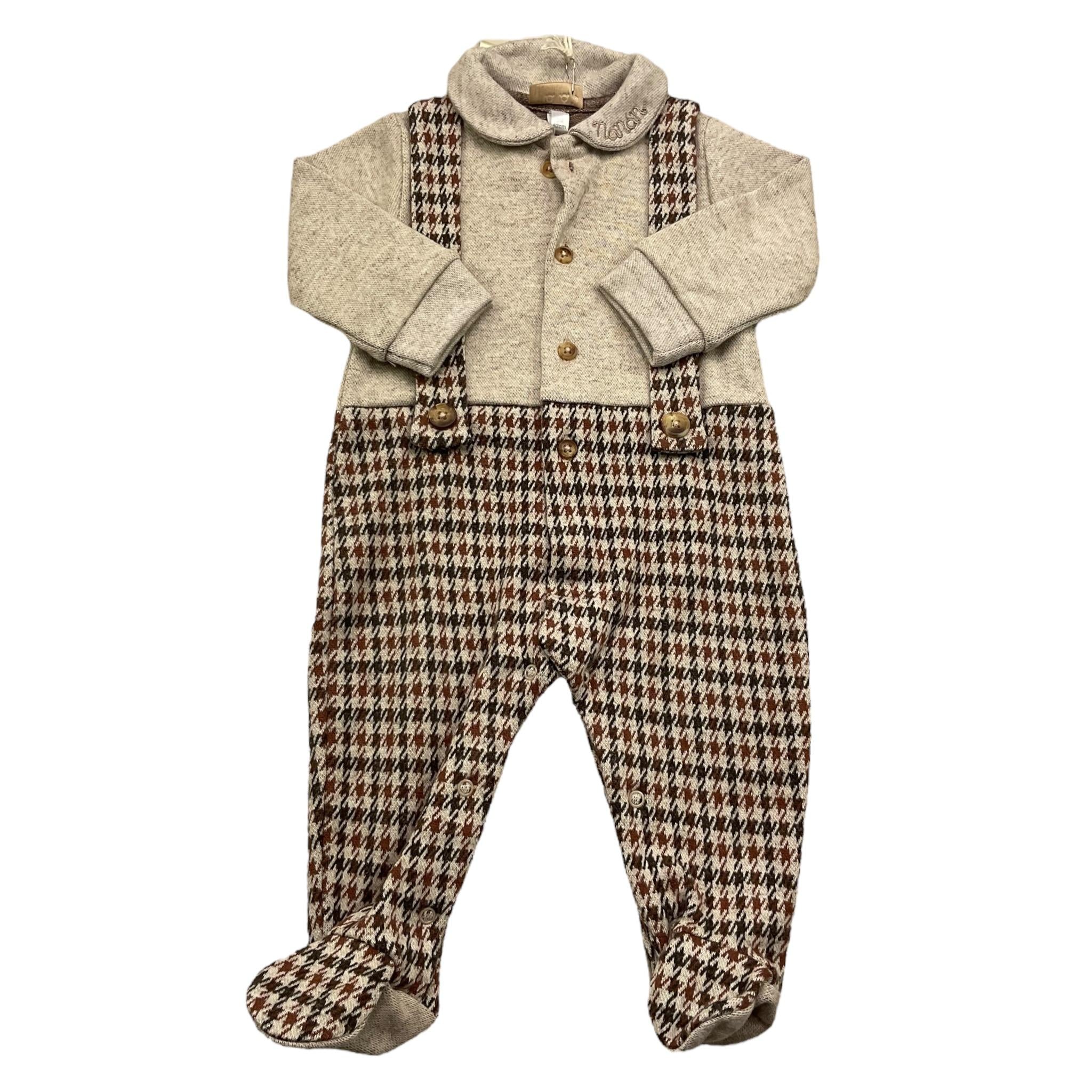 NANAN tutina manica lunga bicolore Beige per Neonato I24137BE BEIGE NANAN 