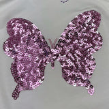 Liu Jo Canotta Tinta Unita Girocollo con Paillettes per Bambina KA5098 BIANCO LIU JO 