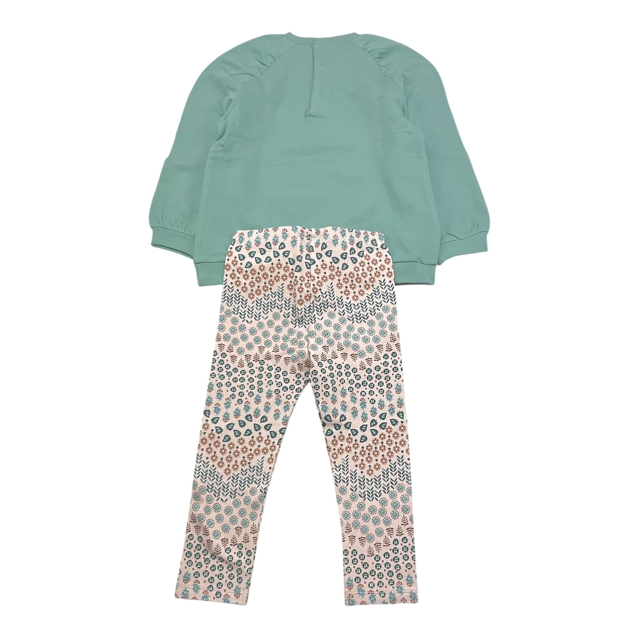 MAYORAL completo 2pz felpa-leggins bicolore con stampa Verde per Bambina 2710 VERDE MAYORAL 