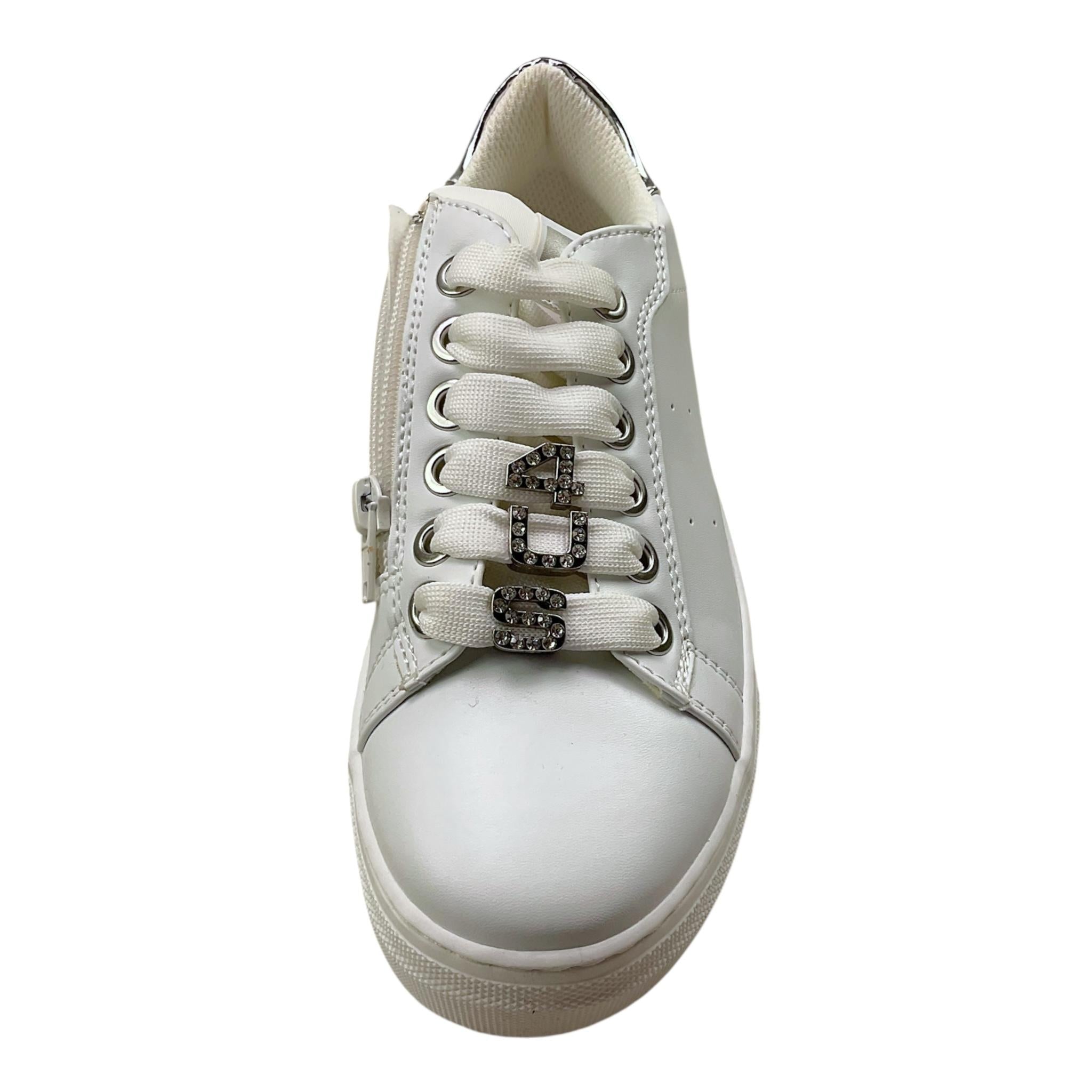 Cesare Paciotti Sneakers Tinta Unita con Lacci per Bambina 42740 BIANCO CESARE PACIOTTI 